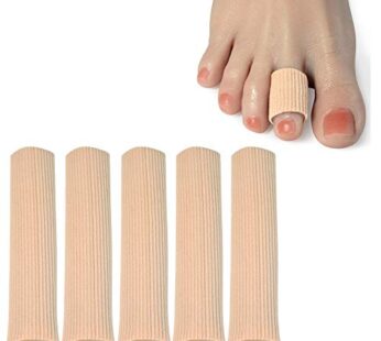 Cuttable Toe Tubes Sleeves 5 Pack, Made of Elastic Fabric Lined with Silicone Gel. Toe Sle
