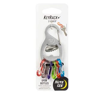 Nite Ize KeyRack Steel S-Biner – Key Carabiner Organizer with 6 S-Biners – Keychain Access