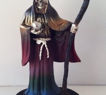 5 Inch Rainbow Santa Muerte Saint Death Grim Reaper Statue Figurine