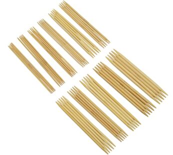 55Pcs 5.1 Inch Length 11 Size of Diameter Double Pointed Bamboo Knitting Needles (5” Set