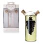 Twine Living 2-In-1 Oil and Vinegar Cruet Bottle with Cork Stoppers, Olive Oil and Balsami