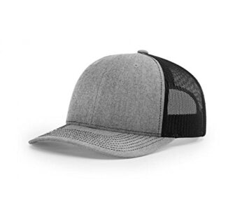 RICHARDSON 112 Mesh Back Trucker Cap Snapback Hat, Heather/Black
