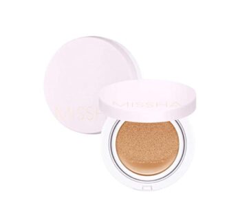 MISSHA Magic Cushion Foundation No.21 Light Beige for Bright Skin – Flawless Coverage, Dew