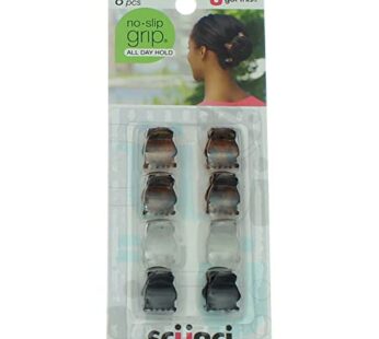 Scunci No-slip Grip Mini Oval Top Jaw Clips, 8 Count