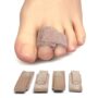 ZenToes Reusable Fabric Buddy Wraps for Broken Toes, Hammertoe Straightener, 4 Count (Beig