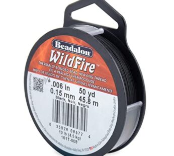 Beadalon Wildfire Stringing Thread .006″ X50′-Black