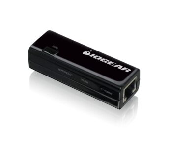 IOGEAR Universal Ethernet to Wi-Fi N Adapter – Speeds of up to 300Mbps on 2.4GHz – Push-bu