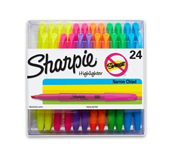SHARPIE Pocket Highlighters | Chisel Tip Highlighters, Assorted Colors, 24 Count