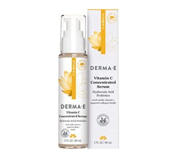 DERMA E Vitamin C Concentrated Serum with Hyaluronic Acid, Vitamin E & Aloe, All Natural,