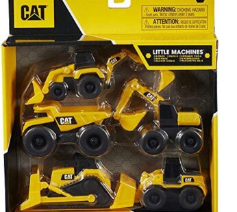 Caterpillar CAT Mini Machine Construction Truck Toy Cars Set of 5, Dump Truck, Bulldozer,