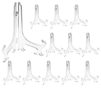 Artliving 3 Inch Clear Plastic Easels or Stand/Plate Holders to Display Pictures or Other
