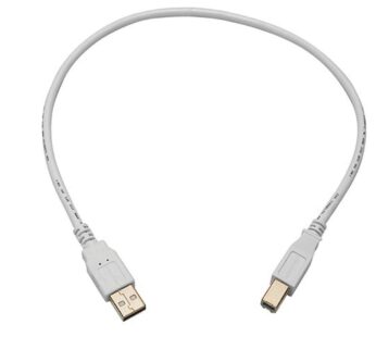 Monoprice 1.5ft USB 2.0 A Male to B Male 28/24AWG Cable – (Gold Plated) – WHITE for Printe