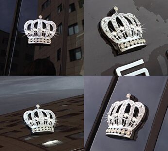 Car Auto Chrome Crown Emblems Badges Stickers Decor (Bling Crown 1 PCS)