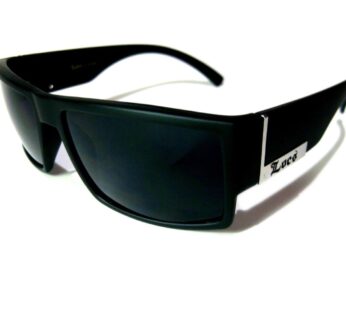 Locs Mens Flat Top Gangster Sunglasses Black Silver Frame 91026 (Black), 5.5w x 1.75h