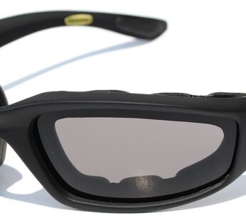 Chopper Night Driving Riding Padded Motorcycle Glasses 011 Black Frame with Yellow Lenses