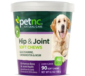 PetNC Natural Care Hip and Joint Soft Chews for Dogs, 90 Count,Liver,6.3 oz
