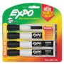 Expo Magnetic Dry Erase Markers with Eraser, Chisel Tip, Black, 4 Count