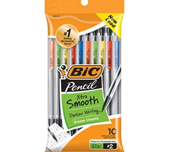 BIC Xtra-Smooth Mechanical Pencils With Erasers, Medium Point (0.7mm), 10-Count Pack, Mech