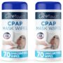 Care Touch CPAP Wipes | CPAP Cleaner | 2 Packs of 70 Unscented CPAP Mask Wipes (140 Total)