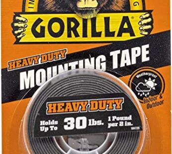 Gorilla 6055001 Heavy Duty Double Sided Mounting Tape, 1-Pack, Black