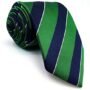S&W SHLAX&WING Men's Ties Necktie Green Blue Stripe Extra Long Size 63"