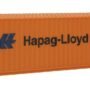 Walthers SceneMaster HO Scale Model of Hapag Lloyd (Orange, Blue) 40' Hi Cube Corrugated S