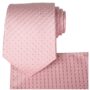 KissTies Pink Tie Purple Dots Wedding Necktie + Pocket Square