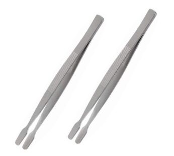 BinaryABC Stamp Tweezers Philately Collector Tools 2pcs (Silver)