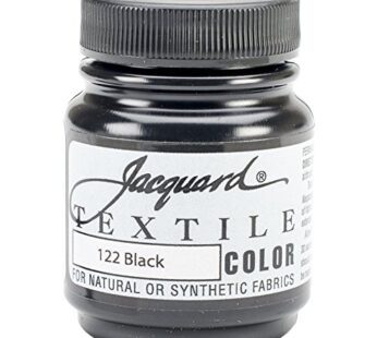 Jacquard Fabric Paint for Clothes – 2.25 Oz Textile Color Black Leaves Fabric Soft – Perma