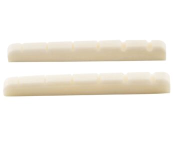 Musiclily 42mm Bone Slotted Electric Guitar Nut Flat Bottom for 6 String Fender Strat Tele