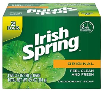 Irish Spring Original Scent Bar Soap 3.2 oz. Pack of 2