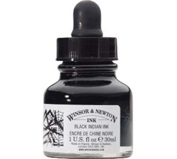 Winsor & Newton Drawing Ink, 30ml Bottle, Black Dropper Cap