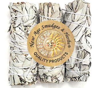(Pack of 3)-New Age Smudges & Herbs -Premium California White Sage Incense 4 Inches Long.