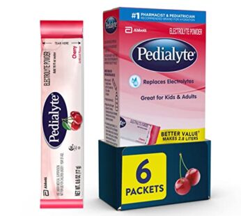 Pedialyte Electrolyte Powder Packets, Cherry, Hydration Drink, 6 Single-Serving Powder Pac