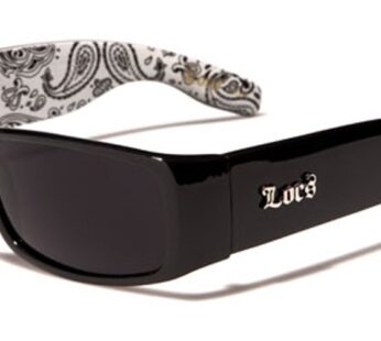 Locs Mens Hardcore Gangster Sunglasses Bandana Print BLACK/WHITE