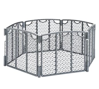 Evenflo Versatile Play Space Adjustable Play Area, 6-Panel (Cool Gray)