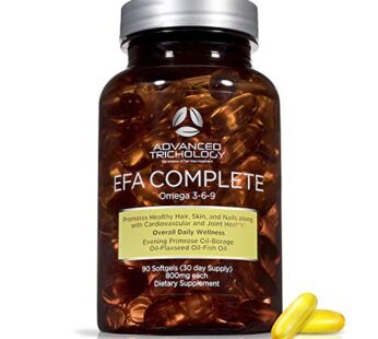 EFA Complete with Optimal Omega 3 6 9 Levels of Potency Flax Oil, Fish Oil, Borage Oil, an