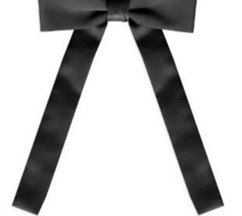 TopTie Black Satin Western String Bow Tie