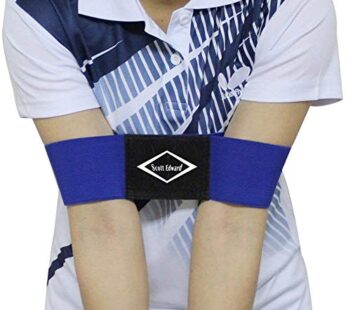 Scott Edward Pro Golf Swing Arm Band Training Aid for Golf Beginners, Blue