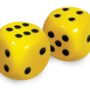Low Vision Large Dice - Yellow with Black dots