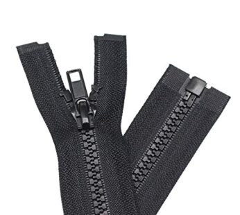 YaHoGa 2PCS #5 26 Inch Separating Jacket Zippers for Sewing Coats Jacket Zipper Black Mold