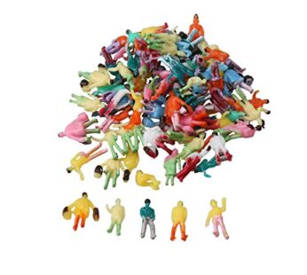 BQLZR 100 Pieces 1:200 Scale Hand Painted Layout Model Train People Figure