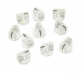KAISH 10pcs Clear Guitar AMP Effect Pedal Knobs Pointer Knob with Set Screw Transparent