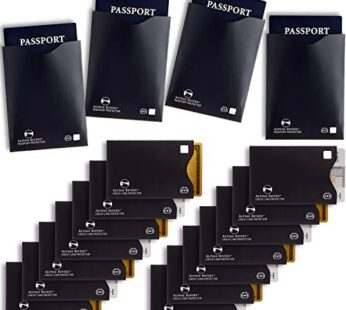 18 RFID Blocking Sleeves (14 Credit Card Holders & 4 Passport Protectors) Ultimate Premium