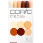 Copic I6-Skin Ciao Markers, Skin, Portrait, 6-Pack