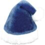 Deluxe Plush Santa Blue & White Faux Fur Hat - 15" x 11", 1 Piece - Ideal for Christmas, H