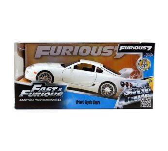 Jada Toys Fast & Furious 1:24 Brian’s Toyota Supra Die-cast Car White, Toys for Kids and A