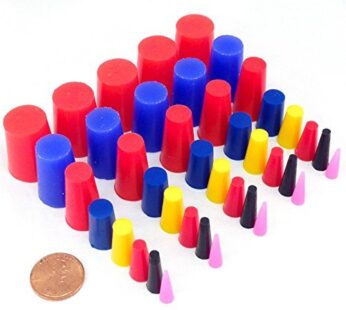 40 Pc 1/16″ to 3/4″ High Temp Silicone Rubber Tapered Plug Kit – Powder Coating Custom Pai