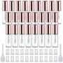 25 Pack Empty Lip Gloss Tubes Containers, Clear Mini Refillable Lip Balm Bottles with Rubb