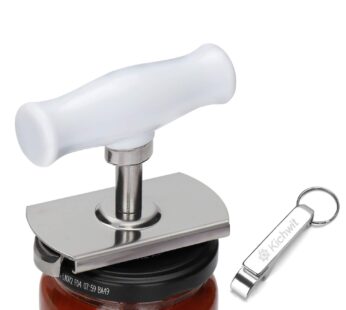 Kichwit Jar Opener for Small and Medium Jar Lids, Bottle Opener Keychain Included